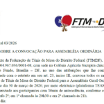 Nota Oficial 03/2026 – CONVOCAÇÃO PARA ASSEMBLÉIA ORDINÁRIA
